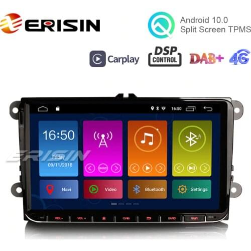 Erisin ES3001V 9" Android 10.0 Autoradio DAB+ 4G GPS CarPlay for Passat CC Golf Tiguan Caddy
