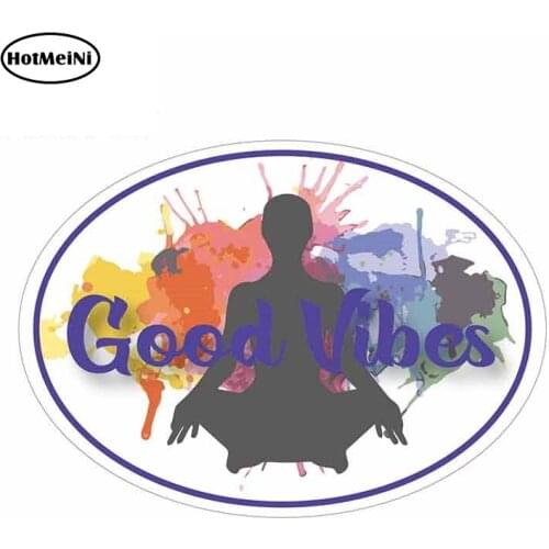 HotMeiNi 13cm x 9.3cm for Good Vibes Cartoon Oem Car Stickers Vinyl JDM Bumper Trunk Truck Graphics Windshield Bumper Windows