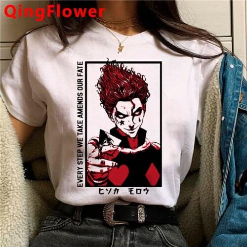 Kawaii Hunter x Hunter Killua Zoldyck Kurapika Hisoka female white t shirt print harajuku kawaii kawaii plus size t shirt