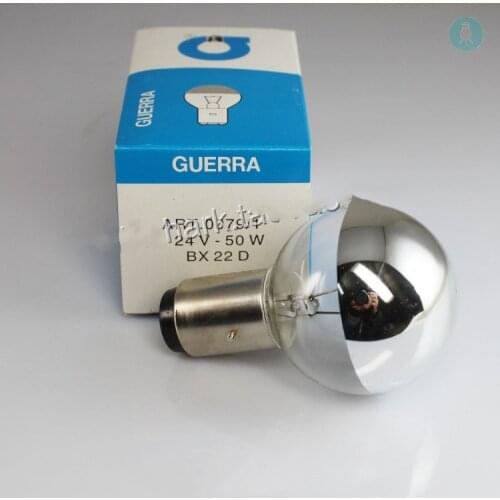 For 2pcs,24V 50W BX22D lamp,for Hanaulux Surgical Lights H016678 24V50W Half Clear Silver bulb,Free Shipping