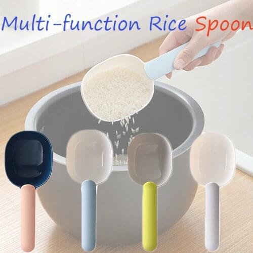 Household Scoop Rice Spoon Kitchen Rice Shovel Flour Spoon Coarse Grains With Clip Spoon Large Capacity Sealing Rice Spoon