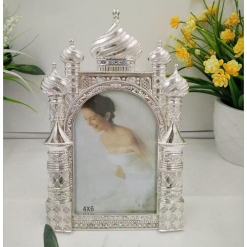 Metal frame castle shape frame picture frame Wedding photo frame Bridal Favor Gift ornaments home decoratio XC040