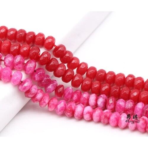 Fashion natural stone beads Chalcedony Amethysts 5x8mm faceted abacus beads rondelle elegant diy loose beads section jades