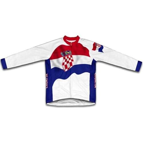 Croatia Flag Winter Cycling Jersey Winter Cycling Bike Clothing - Mens