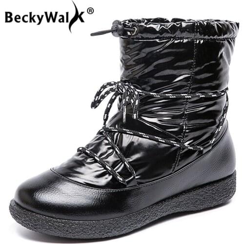 2021 New Boots Women Snow Boots Keep Warm Down Waterproof Womens Short Boots Platform Shoes for Women femmes bottes 43 WSH3728