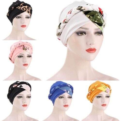 New Women Soft Floral Print Cotton Women Turban Fashion Banadans Cancer Headwrap Chemo Cap Head Wrap Hair Accessories