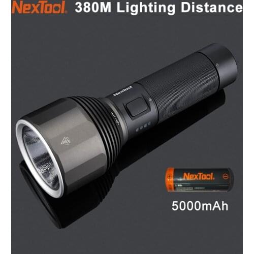 Original NexTool Rechargeable Flashlight 2000lm 380m 5 Modes IPX7 Waterproof LED light Type-C Searching Torch for Camping