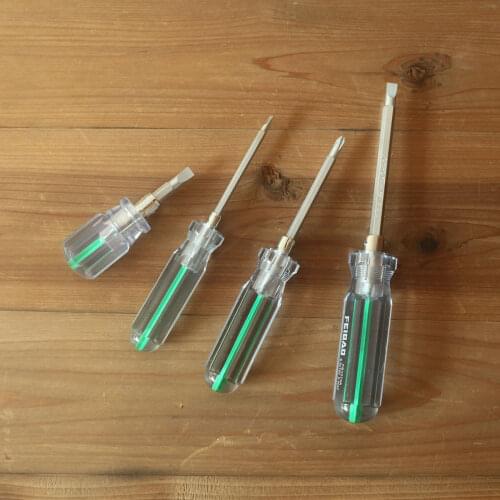 6MM Double-Head Screwdriver With Magnetic Cross CRV Material Transparent Crystal Handle Repair Tool