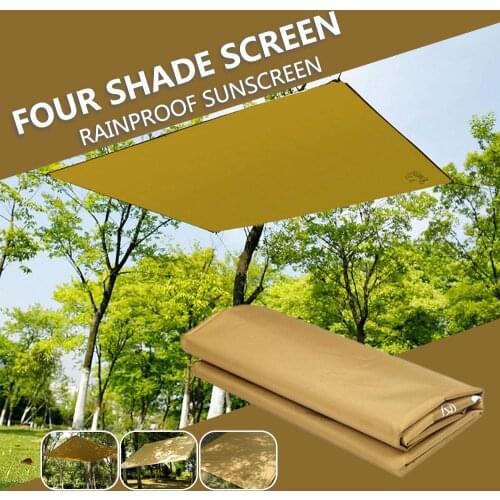 Shade Canopy Gazebo Square Camping Mat Practical Beige Durable Camp Shade Screen Portable Awning Outdoors Tent Cloth