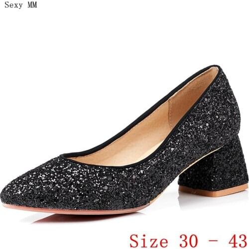 Pumps Women Oxfords Career Shoes High Heels Woman Med High Heel Shoes Small Plus Size 30 31 32 33 - 40 41 42 43