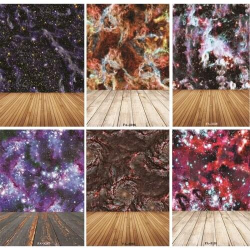ZHISUXI Vinyl Custom Photography Backdrops Prop Space Starry Sky and floor Theme Photography Background FA20419-92