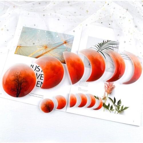 Starry Lunar Eclipse Resin Mold Astronomy Crescent Moon Phases Silicone Mould Casting UV Resin Molds Moon Coaster DIY Craft Tool