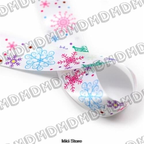 100 Yards 9mm-75mm Size Snowflake Satin Ribbon DIY Handmade Gift Wrapping, Packing Webbing HT01-PG0022-05516