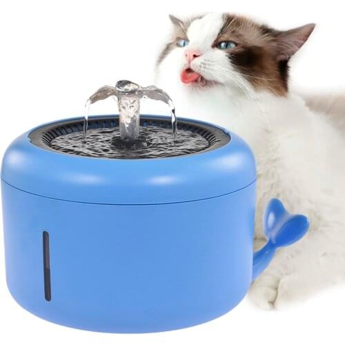 2.5L Stainless Steel Cat Water Fountain Dog Drinking Bowl With LED Light Automatic Power-off USB Pet Drinking Fountain Dispenser
