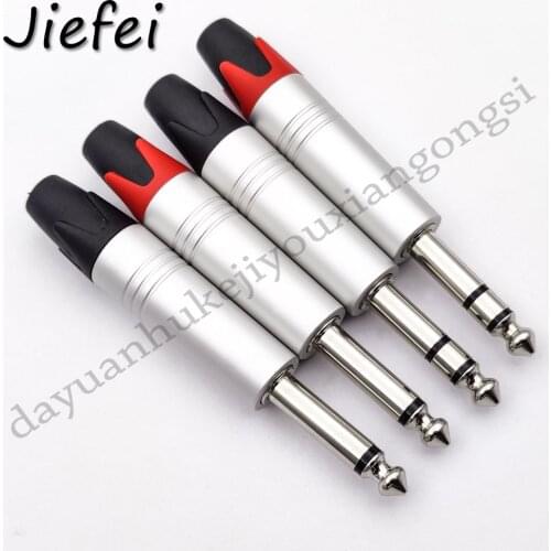 2Pcs 1/4" 1/4 Inch 6.35mm Mono / Stereo amplifier microphone plug 6.3mm jack plug 6.5mm connector audio plug jack
