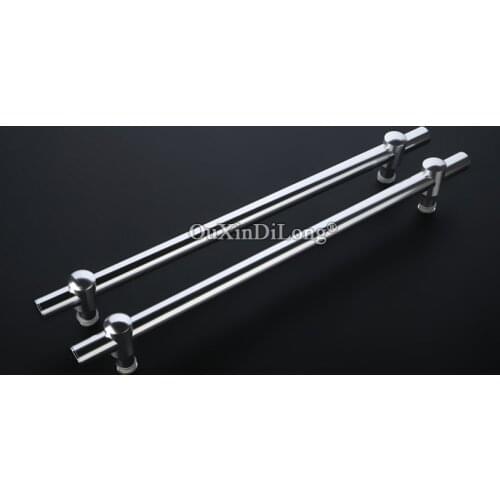 2PCS Space Aluminium Shower Glass Sliding Door Handles Glass Door Pull / Push Handles Length 550mm (Hole Distance Adjustable)