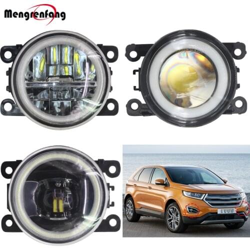 2 Pieces Car Fog Light LED Halo Ring Angel Eye Daytime Running Light 4000LM 12V High Bright For Ford Edge 2015 2016 2017
