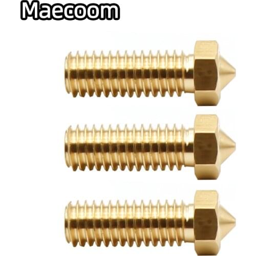 2pcs 3D Printer Brass Volcano Nozzle M6 Extruder Nozzle 0.4/0.6/0.8/1.0/1.2mm For 1.75/3mm Filament For 3D Printer Parts