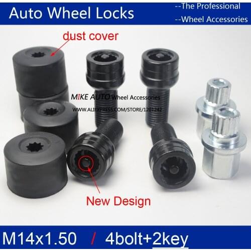 4 Bolt+2key For VW Golf 6 LAVIDA Tiguan CC Touran Polo Wheel Locks Bolt Anti-sheft 8D0601139F004 8D0 601 139F