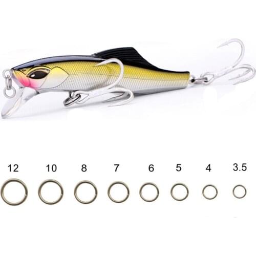 50pcs Heavy Duty Stainless Steel Fishing Split Rings for Blank Fishing Lures Crank Bait Hard Bait Fishing Tackle Lure Tools