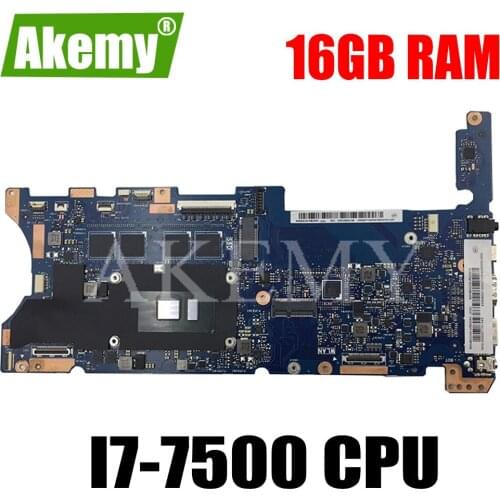 Akemy Top configuration Laptop Motherboard For Asus UX360UAK UX360UA UX360U Mainboard 60NB0C00-MB8000 16GB RAM I7-7500 CPU