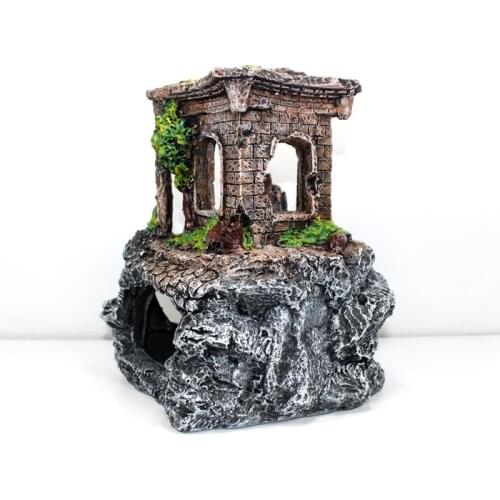 Aquarium decorations L20cm*W15cm*H20cm wreck rock holes for fish swimming hiding resin ornament craft free shipping