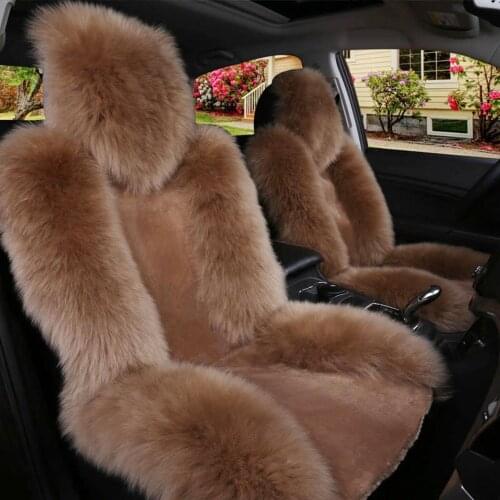 100%Natural fur Australian sheepskin car seat covers universal size Winter Warm Fur Seat Cover Auto Interior Accessories