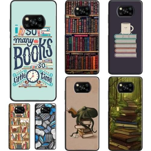 Read Books illustration For POCO F3 F1 F2 M3 X3 Pro Phone Case For Xiaomi Mi 11 Lite Ultra 10T Pro Mi Note 10 Lite