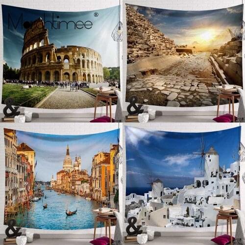 Europe City Scene Printed Wall Tapestry Cheap Hippie Italian Ancient Building Wall Hanging Boho Tapestries Mandala Wall Decor
