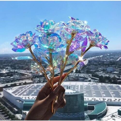 Colorful Galaxy Artificial Rose Flower Infinity Gift Valentines Christmas Fashion Leisure Personality Delicate Convenient Cozy