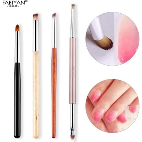 Nail Art Brush Painting Builder Gradient Gradual Tips Blooming Design UV Gel Polish Drawing Pen Manicure Tool Salon Wood Handle