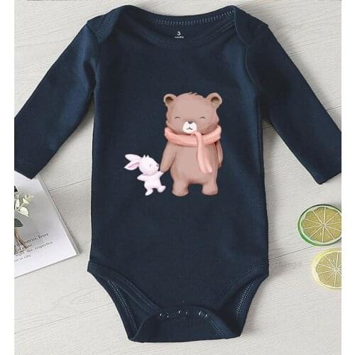 Cartoon Printed Clothes for Newborns Boy Outfits Infant Romper Winter Jumpsuit Kids 0-24 Months Baby Girl Winter Clothing