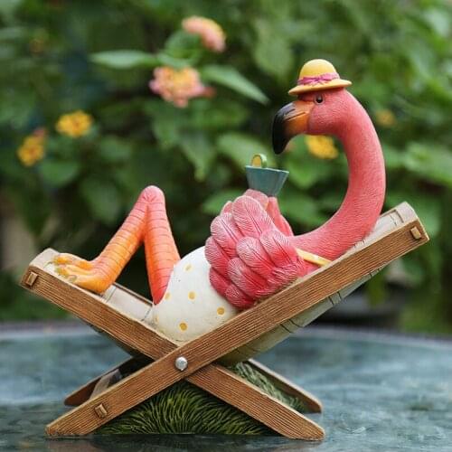 Mini Resin Ornament Flamingo Micro Landscape Decoration Outdoor Fairy Miniature Garden Villa Ornaments Handicraft Accessories