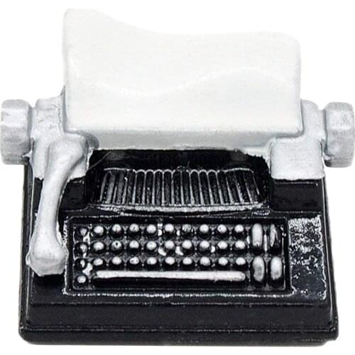 Odoria 1:12 Miniature Vintage Old-Fashion Black Typewriter Metal Dollhouse Furniture Accessories for Livingroom Studyroom
