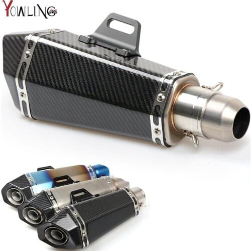 51mm Real Carbon Fiber Motorcycle Exhaust Pipe Motocross Muffler with DB KILLER CB400 CBR for kawasaki Z800 Z750 ER6R