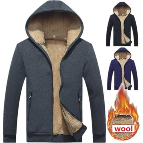 Brand Wool hoodies men 2019 Hoodie Zipper Solid Color Hoody Men Fashion Tracksuit Male Sweatshirt Fleece Hoody Mens M-4XL 965