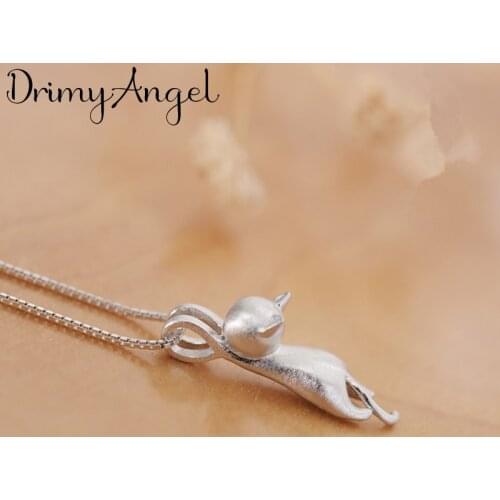 New Arrivals Silver Color Cat Necklaces for Women Wedding Jewelry Long Statement Necklaces