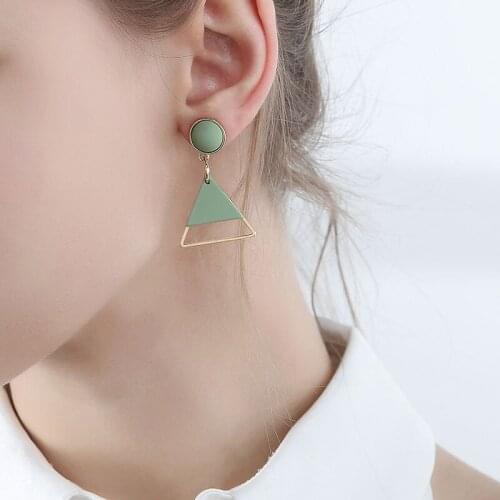 Autumn Winter New Korean Earrings Vintage Acrylic Pink Drop Earring For Women Fashion Heart Dangle Earring 2020 Trend Jewelry