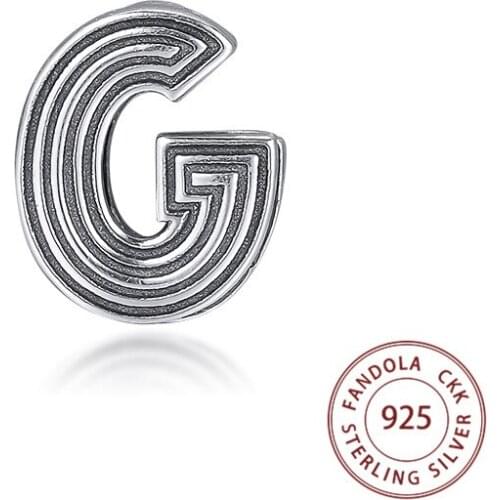 Authentic 925 Sterling Silver Letter G Clip Charms Beads for Jewelry Making Fit Reflexions Charm Bracelet berloques