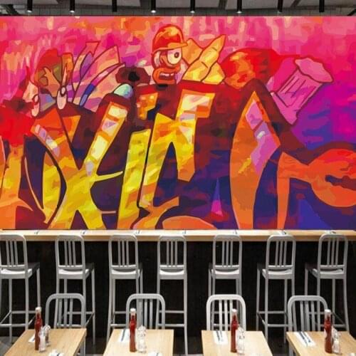Custom photo wallpaper HD cool abstract street graffiti tooling background wall Bedroom living room Mural Studio Wallpaper
