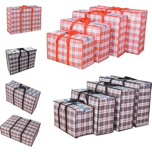 Portable Plastic Laundry Zipped Reusable Bag Large Shopping Storage Bag Luggage Bag