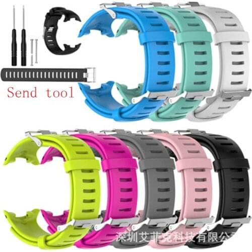 Watch Accessories for SUUNTO D4 D4i NOVO Diving Watch Silicone Strap Men & Women Sports Waterproof Breathable Watch Band