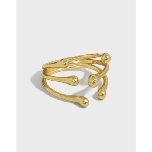 SHANICE S925 Sterling Silver Open Ring Creative Multilayers Beads Open Finger Adjustable Hand Ring For Women Men Fashion Jewelry