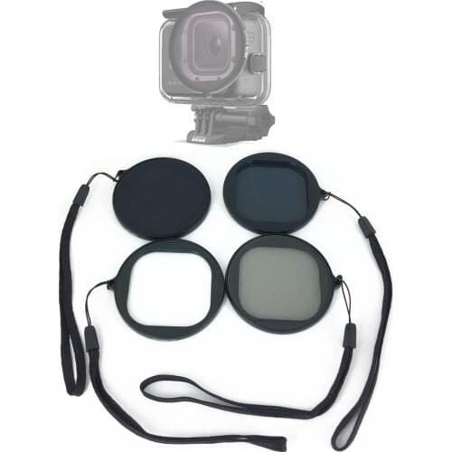 Glass ND4 + ND8 + UV + CPL Lens Filter Kit for Original Waterproof Housing Case of GoPro Hero8 Hero 8 Black Sport Action Camera