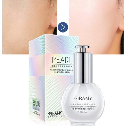 PIBAMY Pearl White Light Acid Facial Serum Anti-Aging Shrink Pore Liquid Brightening Essence Face Cream Skin Care TSLM2