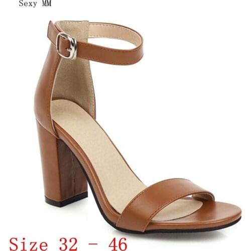 Women Gladiator Sandals High Heels Pumps Summer Shoes Woman High Heel Sandals Small Plus Size 32 - 46