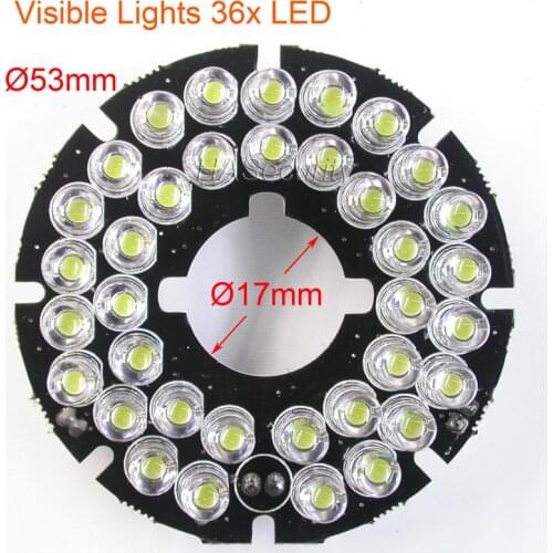 Visible Lights 36x LEDs for camera night vision (outer diameter 53mm) / (optional CDS sensor wire)