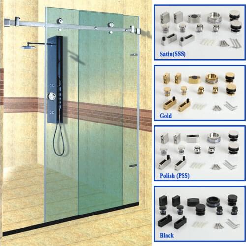 High Quality 1Set 304 Stainless Steel Glass Sliding System Shower Room Sliding door Glass Door Hardware Bathroom Accesoories