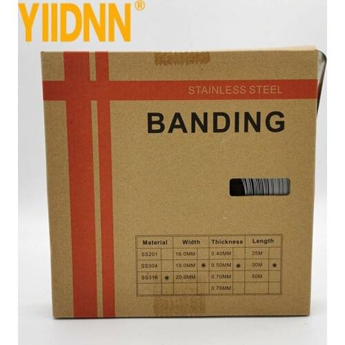 YIIDNN Type 316 Stainless Steel Band 3/4" Wide x 0.020" Thick x 100 Foot Roll 19mm*0.5mm*30m