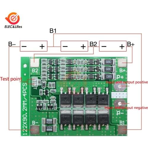 3S 25A 18650 Lithium Battery Charger Protection Board BMS PCM PCB Board With Balance Li-ion Lipo Batteries Cell Pack Module